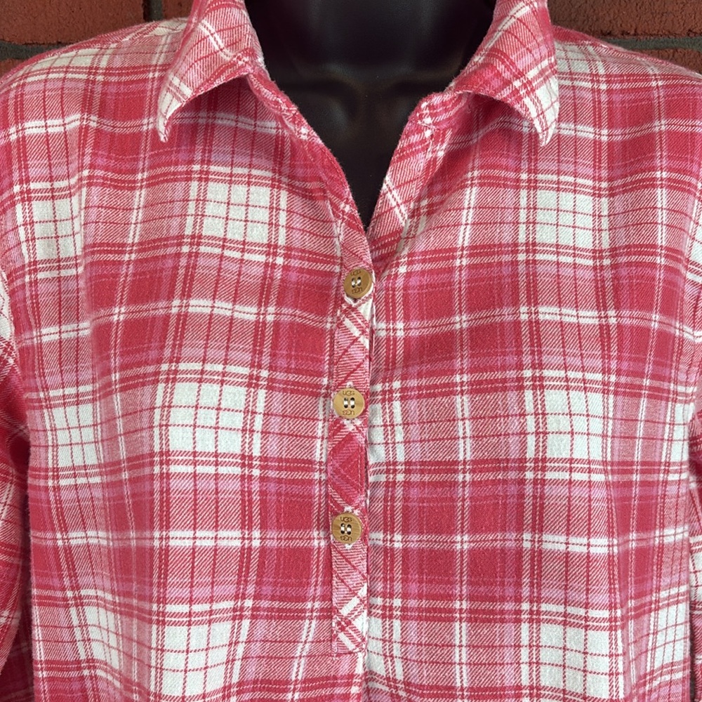 Ugg Shirt Womens Small Red Plaid Long Sleeve Tunic View 2